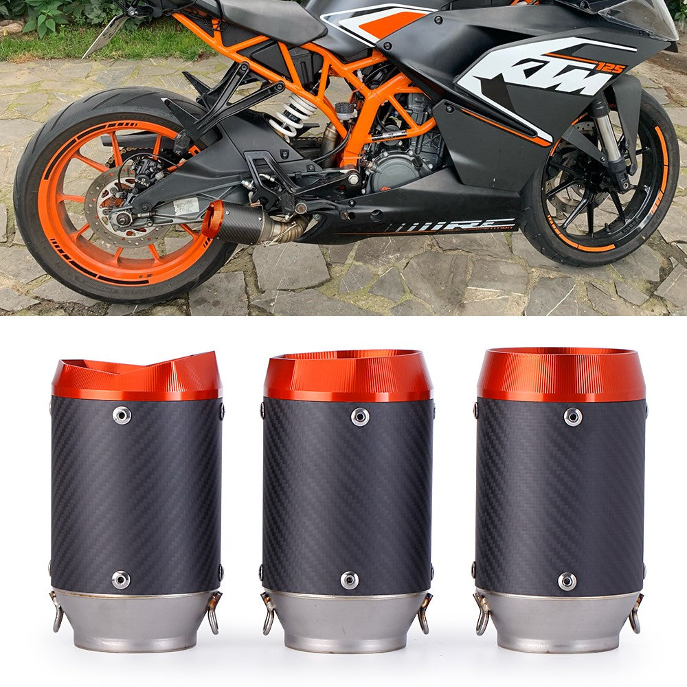 Universal Motorcycle Exhaust CNC Carbon Fiber Escape Muffler For Kawasaki Z900 FZ6 RC390 S1000XR