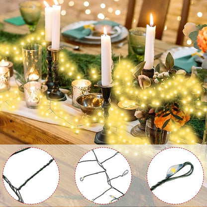 6M-75M LED Cluster Firecracker String Lights Christmas Fairy Lights Garland For Garden Party Wedding Christmas Tree Decor Lamp