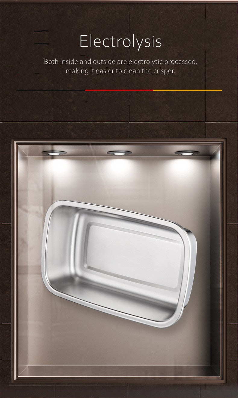 Luxury LFGB Certificated 304 Stainless Steel Crisper Silicone Sealing Edge Vacuum Container Air Exhaust Fresh-Keeping Food Box