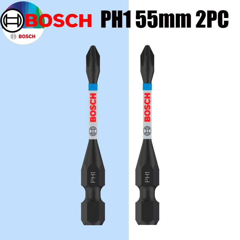 Pontas de chave de fenda de impacto BOSCH PH/PZ 55mm Aço modificado S2 Processo de tratamento térmico Ferramentas de fixação de alta durabilidade
