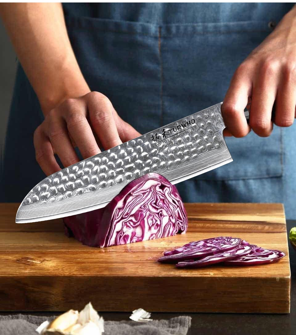 TURWHO 1-5 PEÇAS Facas Santoku Japonesas Facas de Chef Faca de Pão Aço Damasco de Alto Carbono 67 Camadas Conjunto de Facas Profissionais para Cozinha