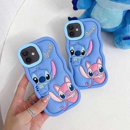 Capa de Silicone Macia com Ponto de Onda para iPhone 16 15 14 13 12 11 Pro Plus mini Max Xs XR 6 7 8 SE
