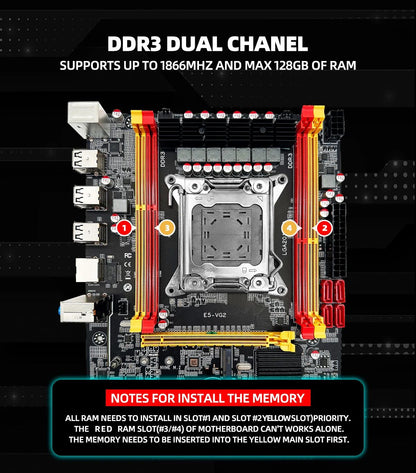 Placa-mãe ZSUS X79 VG2 LGA 2011 Slot Suporta Processador Intel Xeon v1 v2 CPU Memória Desktop DDR3 M.2 NVME SATA 2.0