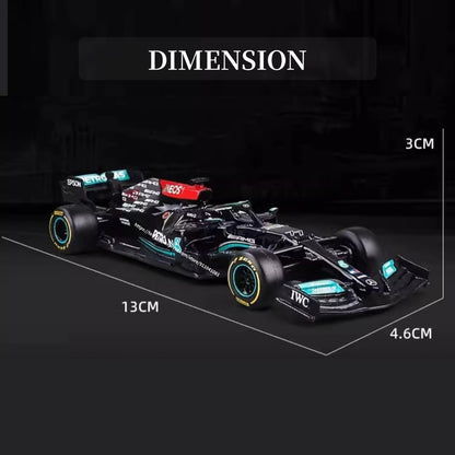 Bburago Mercedes W12 #77 Bottas F1 Car Model with Showcase, 1:43 Scale Formula 1 Racing Miniature Collectible Figure Toy