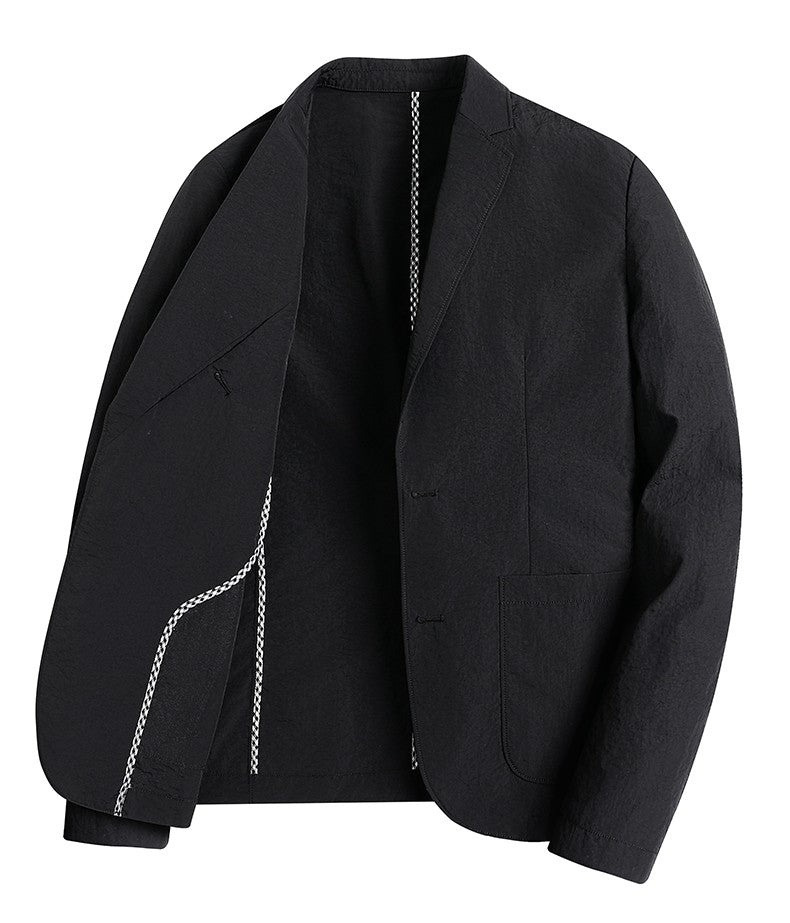 Summer thin suit men's jacket fashion handsome casual high-grade sense of light luxury suit jacket single west sun-protective cl
