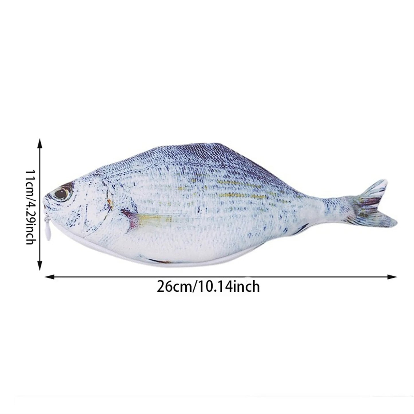Carp Pen Bag Realistic Fish Shape Make-up Pouch Pen Pencil Case With Zipper Makeup Pouch Casual Gift Toiletry Wash Funny Handbag