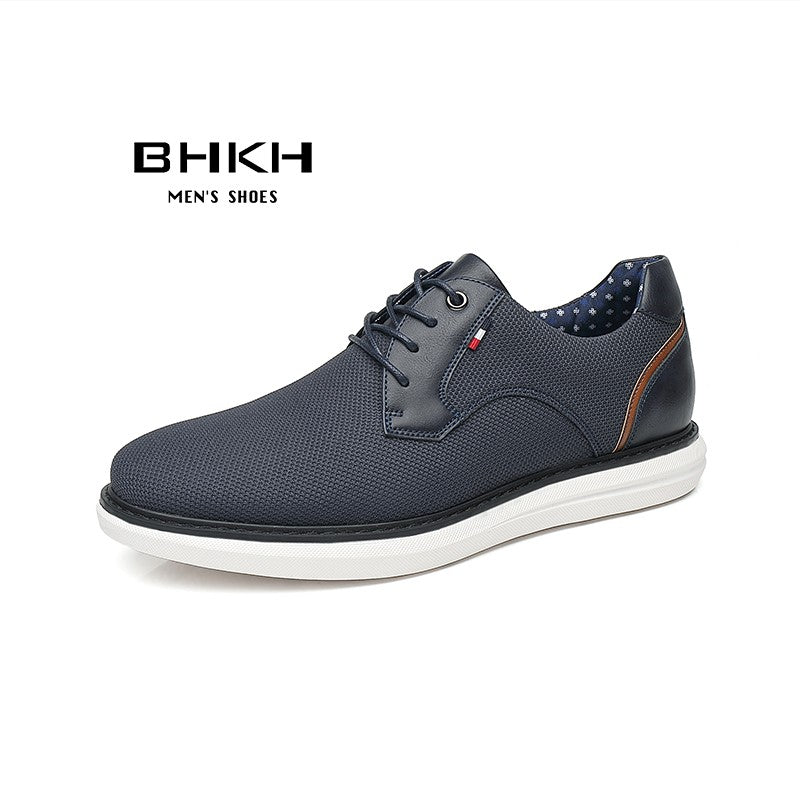 BHKH 2025 Genuine Leather Dress Shoes Comfy Men Casual Shoes Smart Business Work Office Lace-up Men Shoes