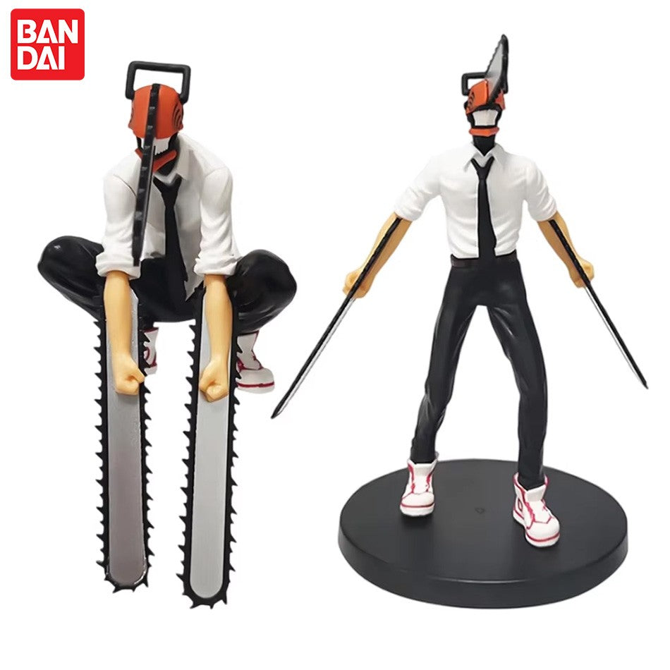 Anime14-17 cm Chainsaw Man Figure 2 Pieces Set Denji Action Figure Car Decoration Doll PVC CollectionToys Children Gifts