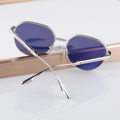 Óculos de Sol INS Gold Green de Luxo Masculino, Design de Marca, Oval, Liga, Alta Qualidade, Feminino, Pernas Duplas Especiais, Lentes Intercambiáveis, Proteção UV400