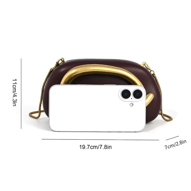 Box Bag Metal Details Crossbody Pu Leather Clutch Shoulder Luxury Brand Handbags Women's Handbag Ladies Female Evening Purse Red