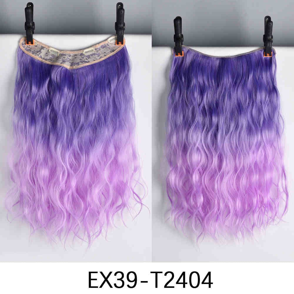 Extensões de Cabelo Sintético em V de uma Peça com 4 Clips Cabelo Liso Longo Peruca Cor 50CM Cabelo Falso Natural