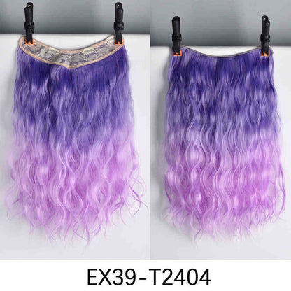 Extensões de Cabelo Sintético em V de uma Peça com 4 Clips Cabelo Liso Longo Peruca Cor 50CM Cabelo Falso Natural