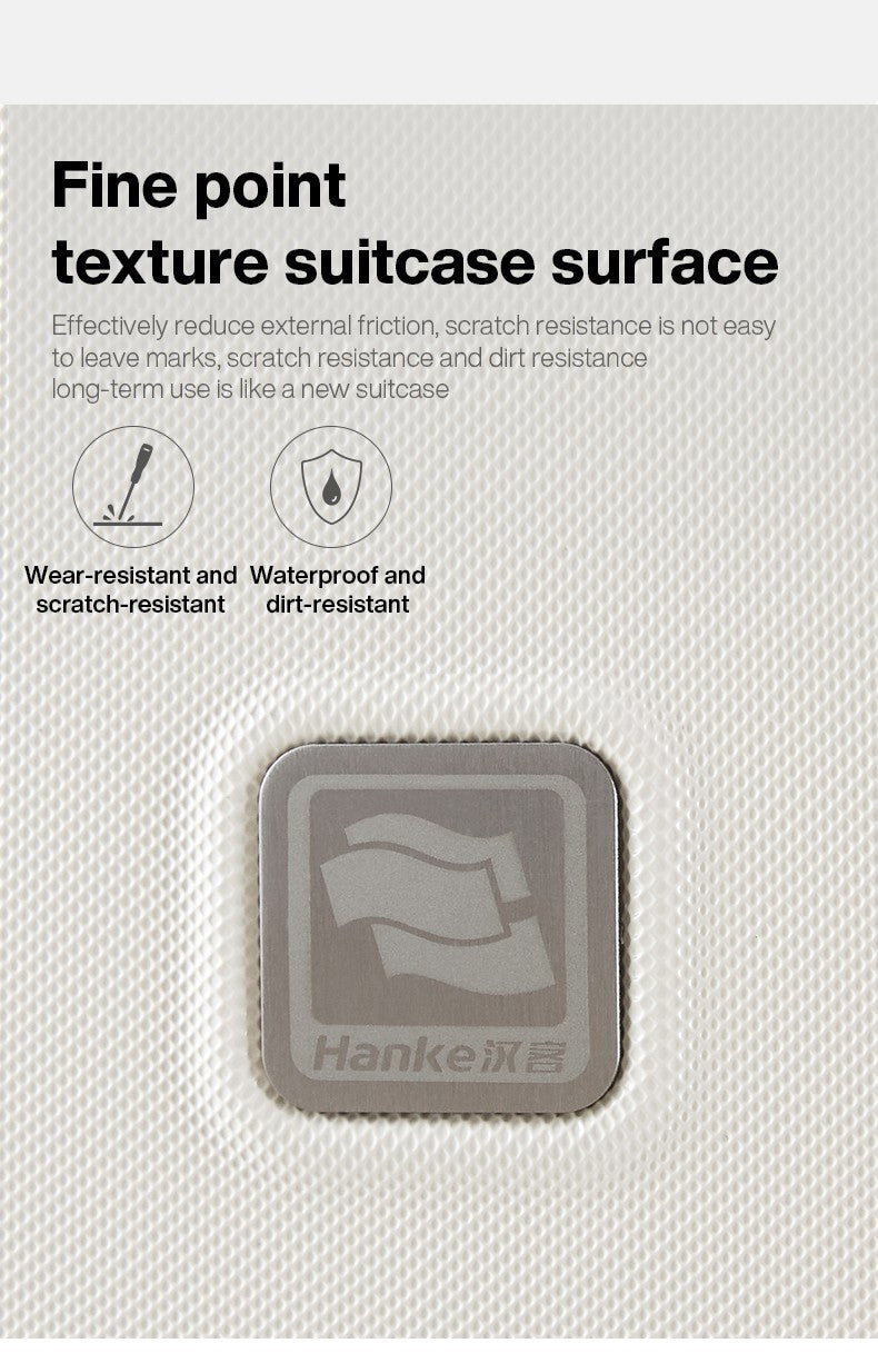 Hanke New Design Luggage Business Travel Suitcase Carry On Boarding Cabin Trolley Case PC Material Rolling Spinner Wheels