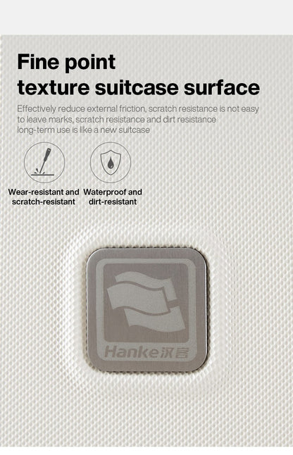 Hanke New Design Luggage Business Travel Suitcase Carry On Boarding Cabin Trolley Case PC Material Rolling Spinner Wheels