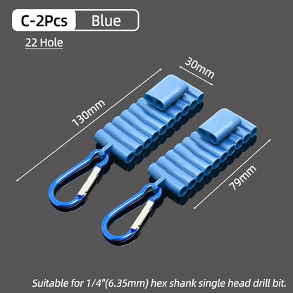 Suporte de Bits de Chave de Fenda Hexagonal de 1/4" Portátil Estojo Organizador com 10/22 Furos para Armazenamento de Bits de Broca para Cabeças de Chave de Fenda Ferramentas de Estojo