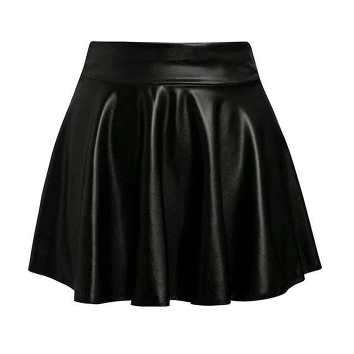 Y2k Pu Leather Mini Skirt Women Vintage High Waist Pleated Skirts Streetwear Korean Black Slim Casual A Line Skirts 2024 New