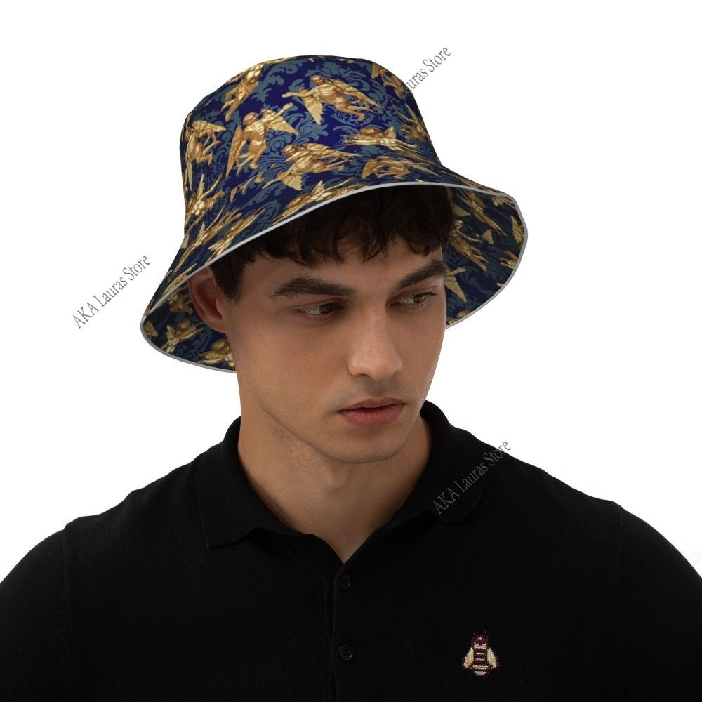 Angel Reflective Bucket Hat Summer Hats Fisherman Hat Foldable Women Men Sunscreen Shade Caps
