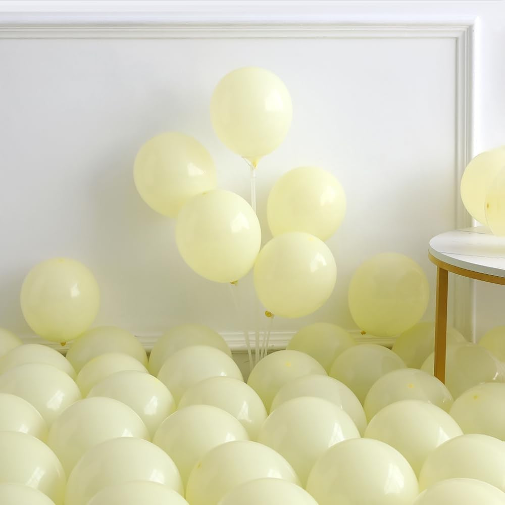 143PCS Light Pink Yellow Latex Balloon Set Suitable for Birthday Parties, Weddings, Valentine's Day Parties, Decoration