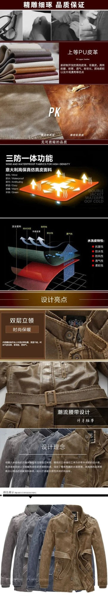 Men Slim Warm Washed Leather Motorcycle Jacket High Quality Leather Jacket Mens Standing Collar Coat Plus Size 4XL Long Parkas