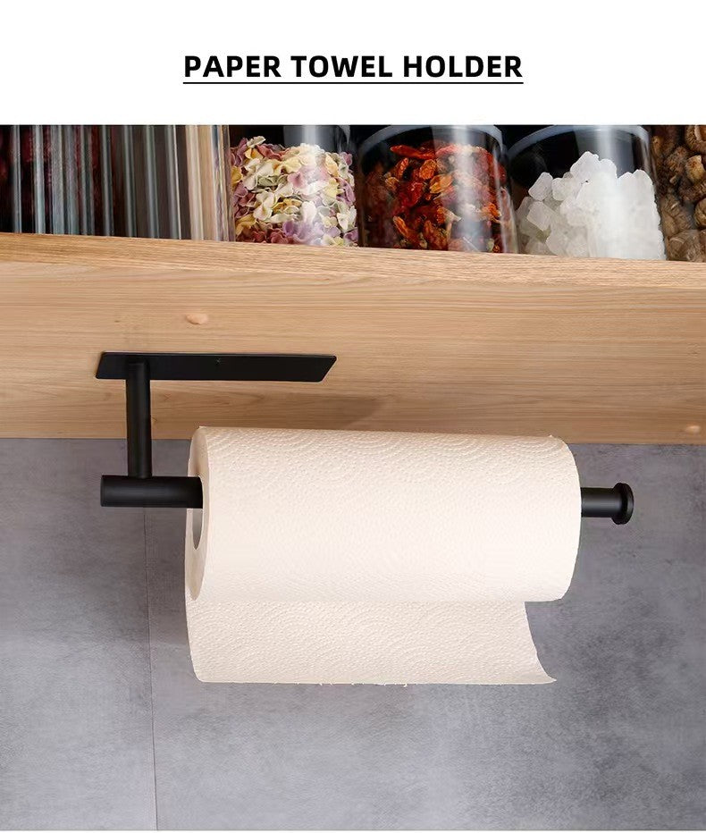 Kitchen Paper Towel Holder Adhesive Tissue Hanger Toilet Roll Paper Dispenser Cabinet Storage Napkin Rack Bathroom Accessories