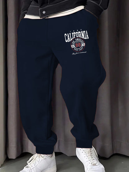 California Los Angeles Letter Printing Man Sweatpants Soft Warm Britches Autumn Street Long Pants Hip Hop All-Match Trousers