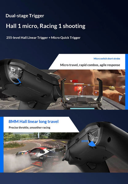 AceGamer Hyper Shadow D4 Gaming Controller Wireless Bluetooth TMR Joystick Customizable Buttons for PS4/Pc/Steam/Switch2 Game
