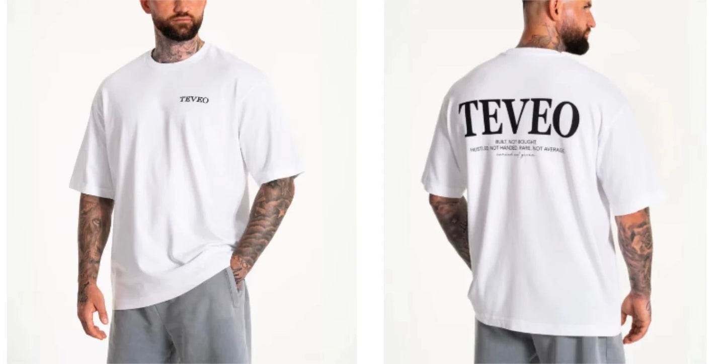 2025 New Fashion Brand TEVEO Cotton Classic Short-sleeved Round Neck T-shirt Loose Casual Fashion Top Couple T-shirt Summer