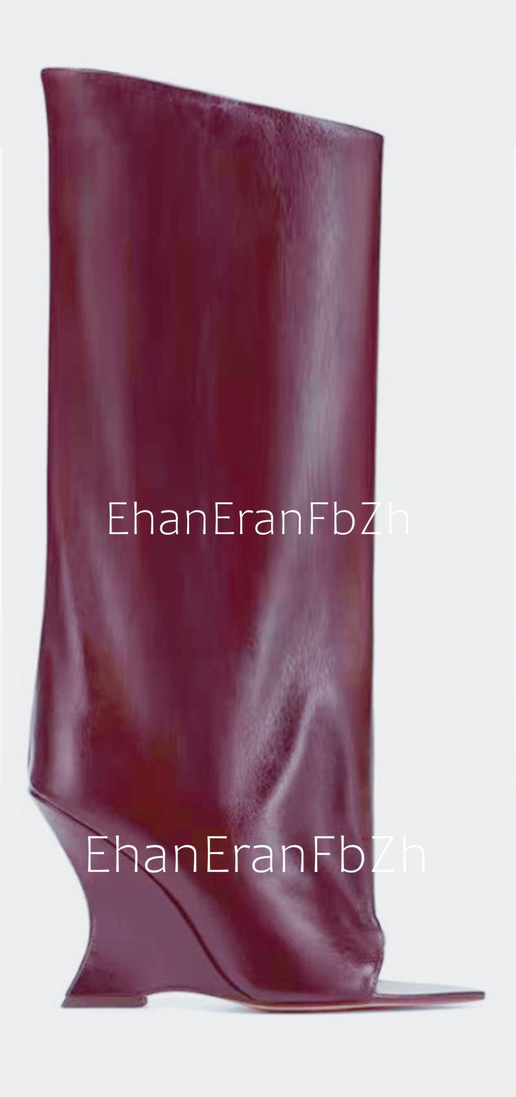 2025Ladies' Spring and Summer New Fish Mouth Slope High Heel Knee Boots, Fashionable Pointed Fashion Show Medium Cool Boots