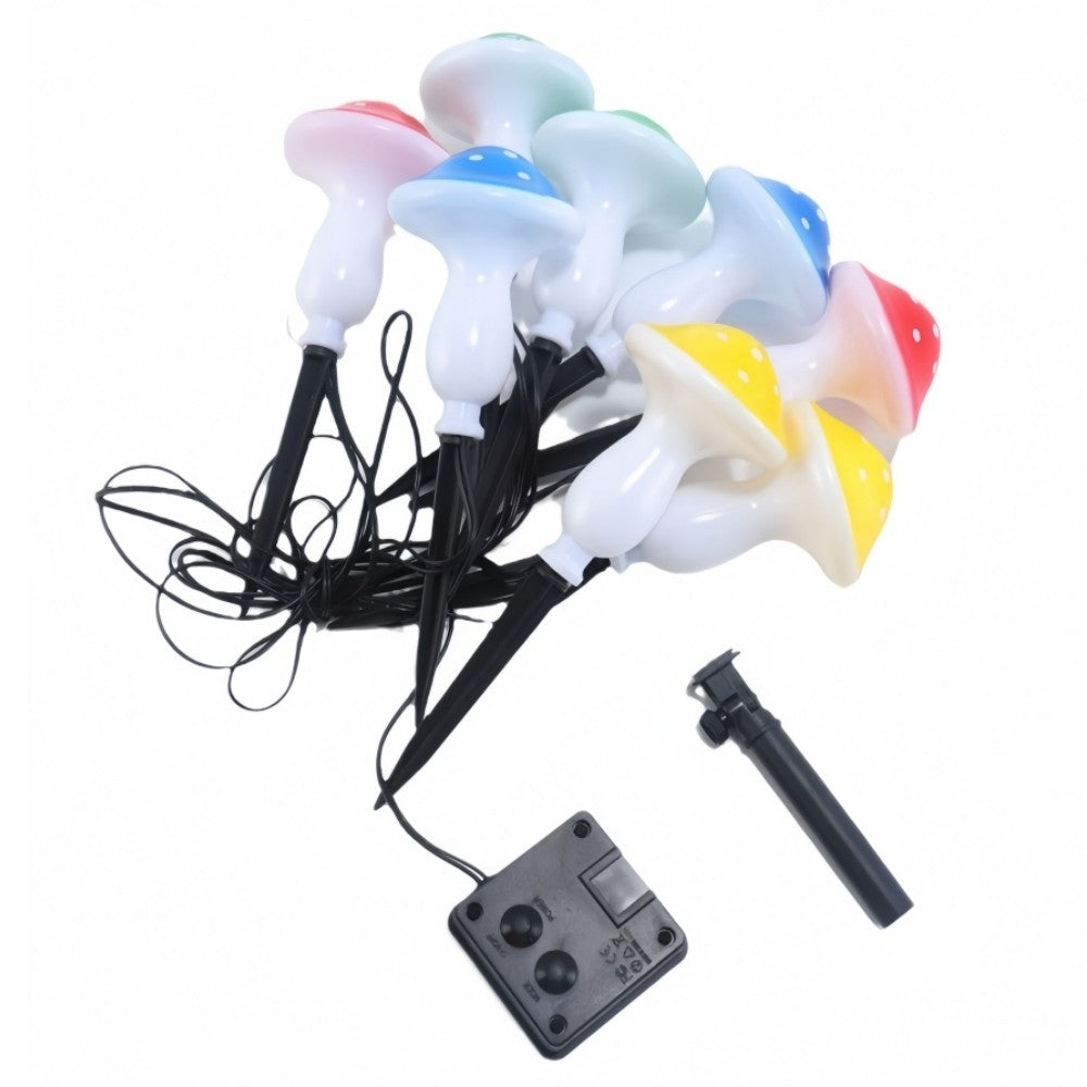 Solar Garden Decor Lights Crack Mushrooms Outdoor Decor Stake String Lights Waterproof Solar Pathway Lights Christmas Decoration