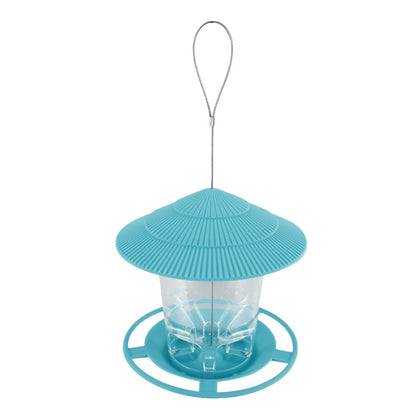 Alimentador Automático de Pássaros com Alimentação por Pé, Ferramenta de Alimentação Externa, Alimentador de Pássaros Suspenso para Castanhas, Dispensador com Múltiplos Buracos, Recipiente para Alimentos