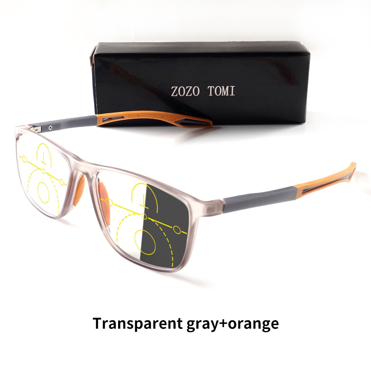 Progressive Multi-Focus Reading Glasses, Photochromic, Anti-Blue Light, Tr90 Tough Frame, Suitable for Men and Women, +100-+400