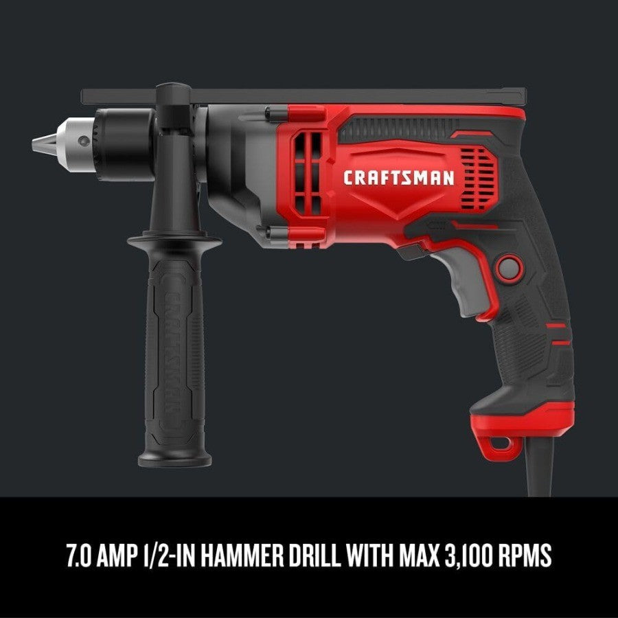 Furadeira de Impacto Profissional de 1/2 polegada com Motor de 7 Amperes para Construção Pesada e Projetos de Faça Você Mesmo com Alto Torque e Durabilidade