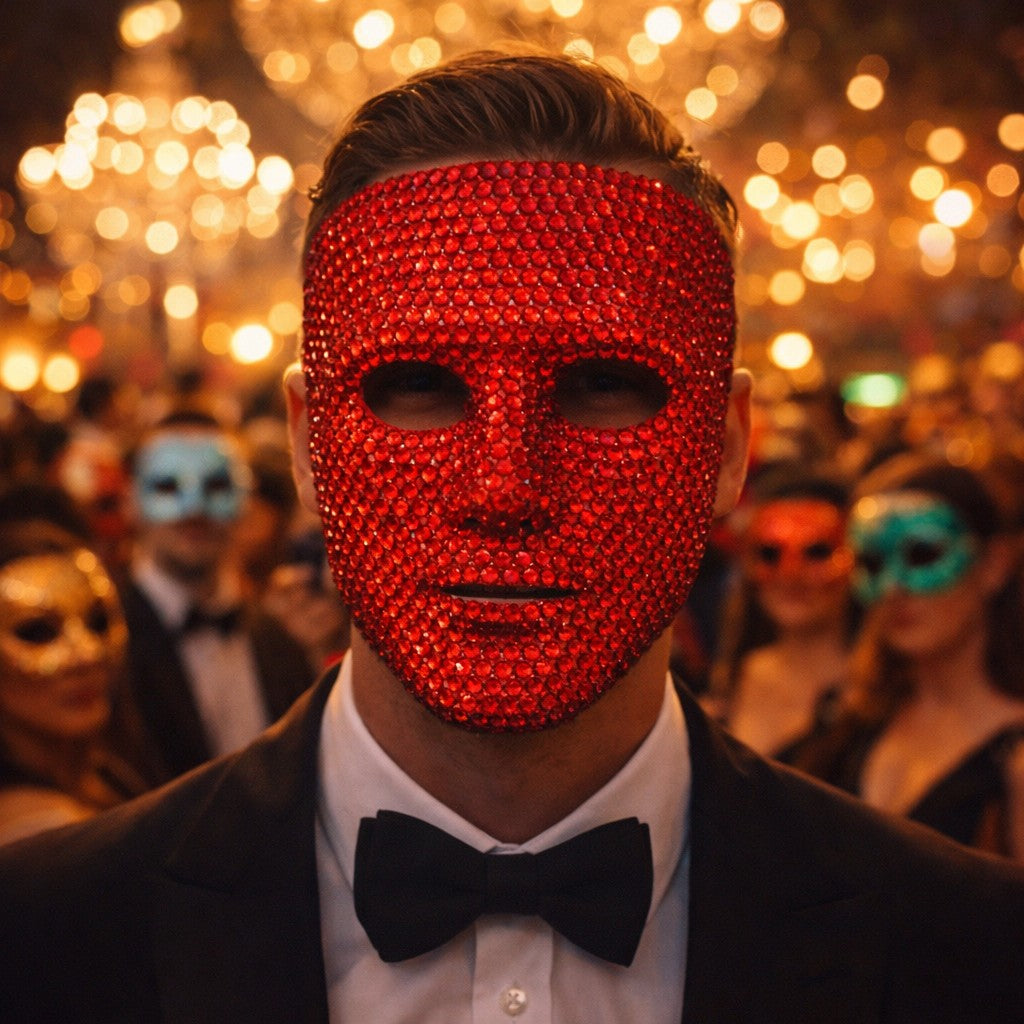 Dancer Mask DIY Rhinestone High-End Party Carnival Festival Prop, Suitable for Men and Women Dance Parties