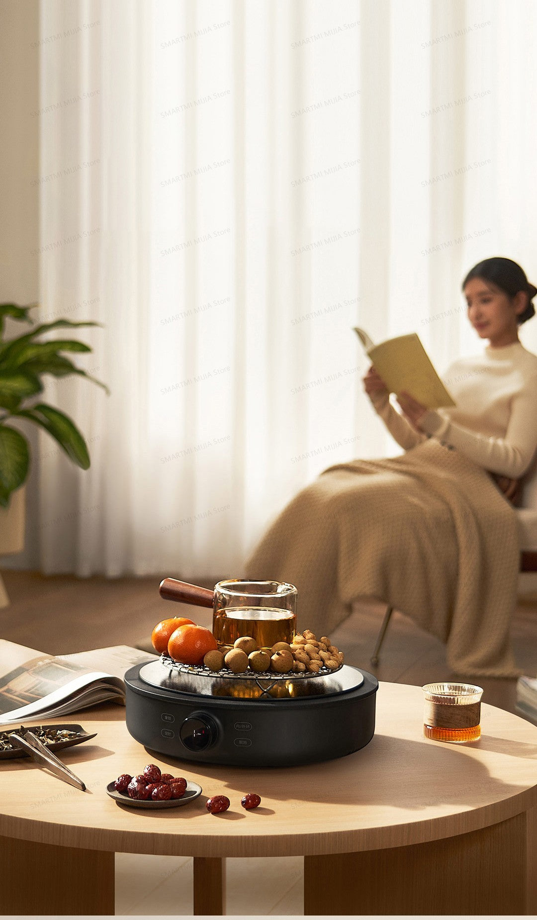 XIAOMI MIJIA Electric Ceramic Cooktop,10?Level Power With Child Safety Lock,Timer,2200W Induction Cooker,CN Version With Adapter