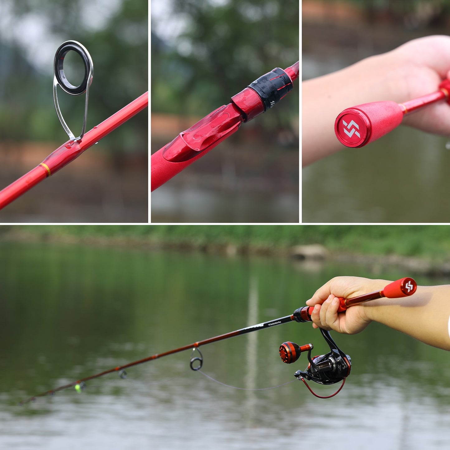 Sougayilang Spinning Fishing Rod 1.8m 2.1m Carbon Rod Baitcasting Fishing Rod 2Section Eva Handle Lure Rod Bass Freshwater Fish