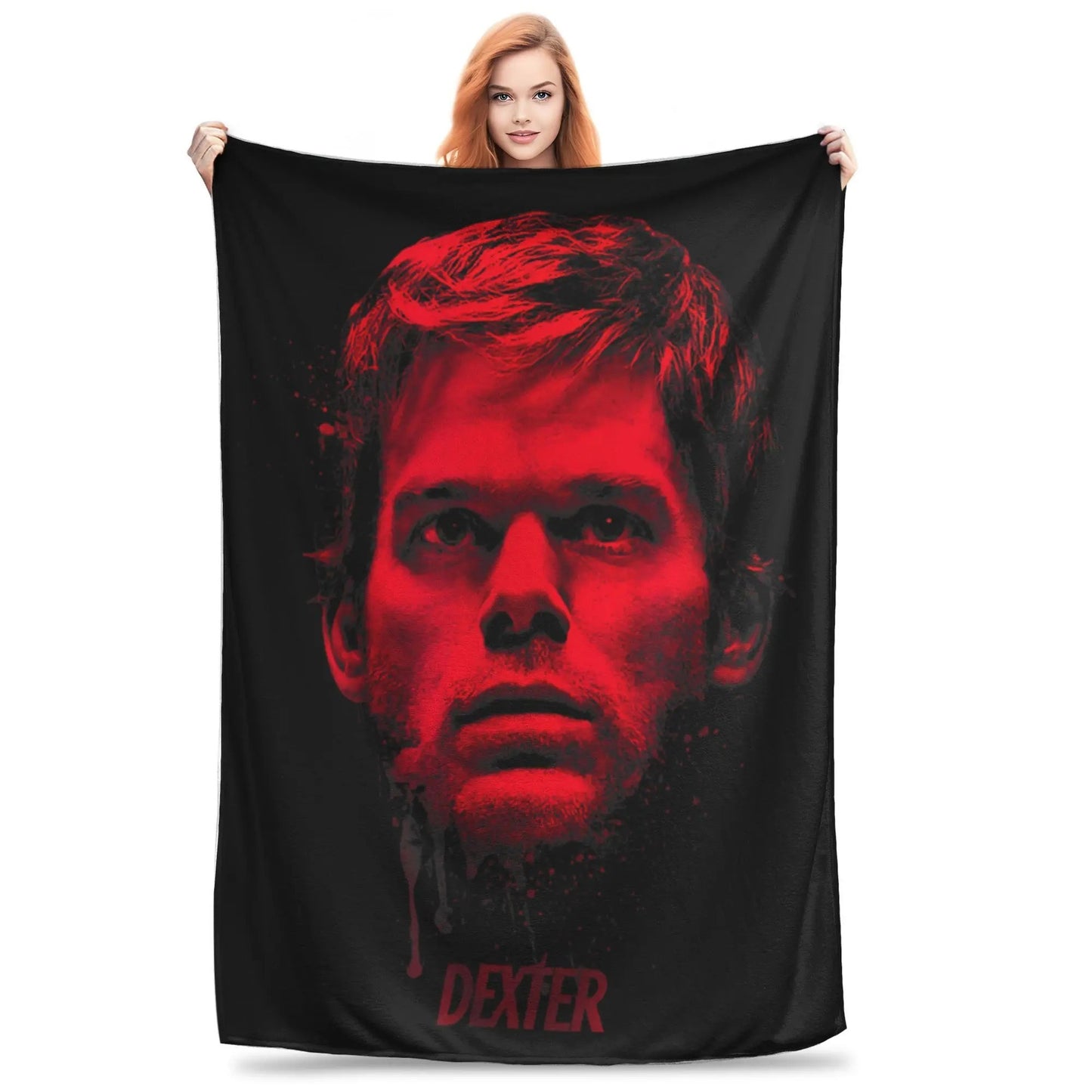 Dexter TV Drama Morgan Manta de malha Filme de terror Cobertor de pelúcia Macio e quente para cama ou sofá