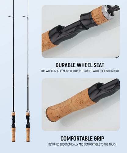 DEUKIO Vara de Pesca de Carbono Giratória 4 Seções 1.8m Vara de Viagem Portátil Varas de Pesca Giratórias Artigos de Pesca