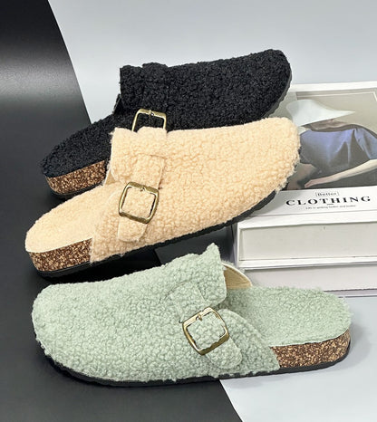 New Fall Winter Women And Men's Slippers With Plush Upper Indoor Outdoor Casual Sandals