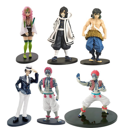 Boneco de Ação do Anime Demon Slayer - Kamado Tanjirou com Agatsuma Zenitsu e Nezuko, Brinquedos de PVC Kimetsu No Yaiba Guerreiros