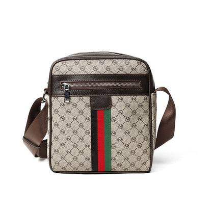Luxury Design Men's Crossbody Bags Fashion Plaid Letter Printed Crossbody Bag Men Square Shoulder Bag Male Sling Messenger Bag