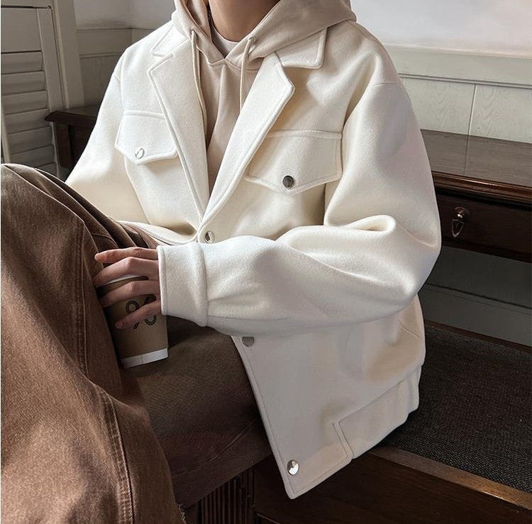 Men's Plus Size Winter Coat 3XL 5XL 300lbs Heavy Thick Wool Blend Trench Coat Vintage British Style Casual Pilot Jacket