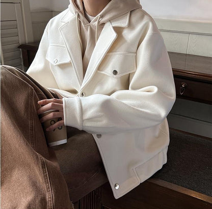 Men's Plus Size Winter Coat 3XL 5XL 300lbs Heavy Thick Wool Blend Trench Coat Vintage British Style Casual Pilot Jacket