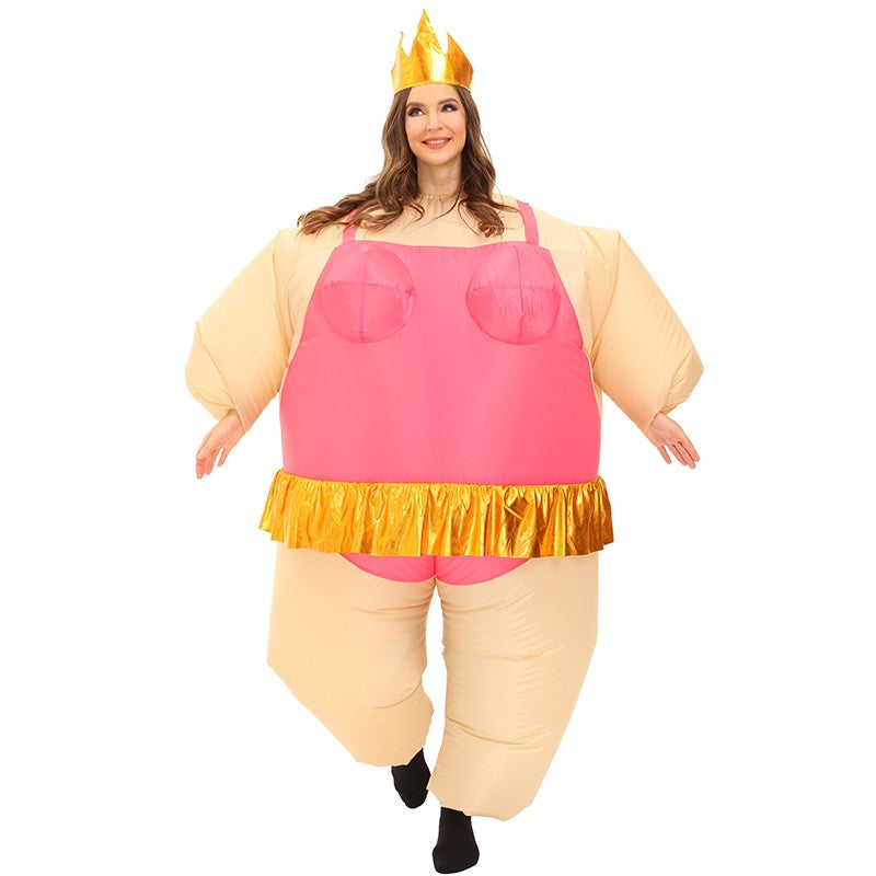 Hot Adult Blue Purple Ballet Dress Inflatable Costume Suit Anime Carnival Purim Halloween Party Cosplay Costume for Man Woman