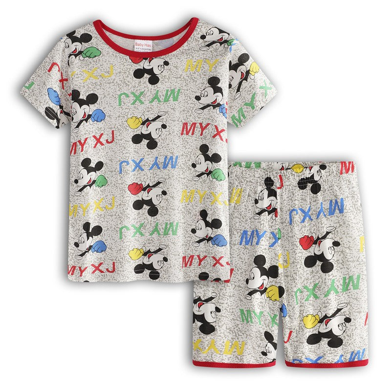 MINISO Toddler Boys Pajamas Sets 100Cotton Summer Disney Cute Kids Pyjamas Nightwear Short Pijamas Outfits Children Home Clothes