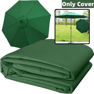 Green Replacement Umbrella Canopy 27m 8 Ribs Waterproof Garden Backyard Pool Cantilever Sunshade 9FT 10FT 6 Ribs 8 Ribs Cover