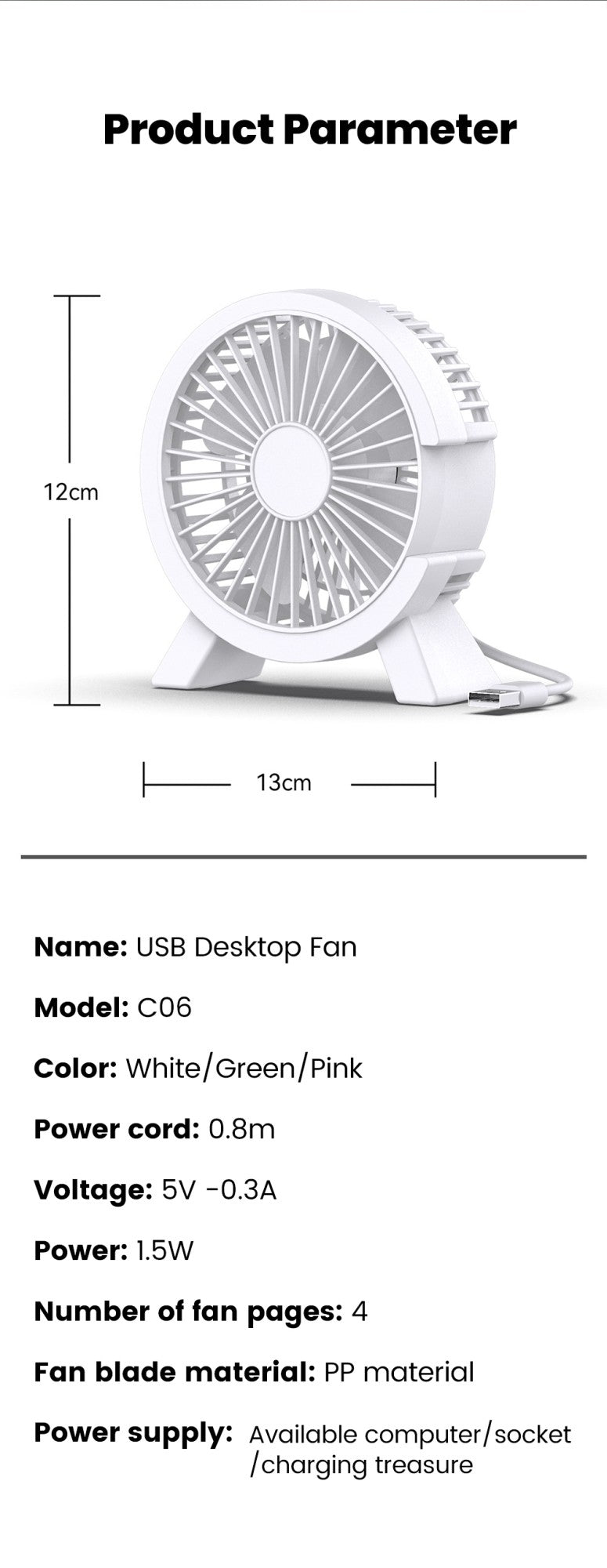 Mini USB Rechargeable Table Fan Portable USB Small Fan Fan For Student Dormitory Computer Summer Gadget Home Desk Office