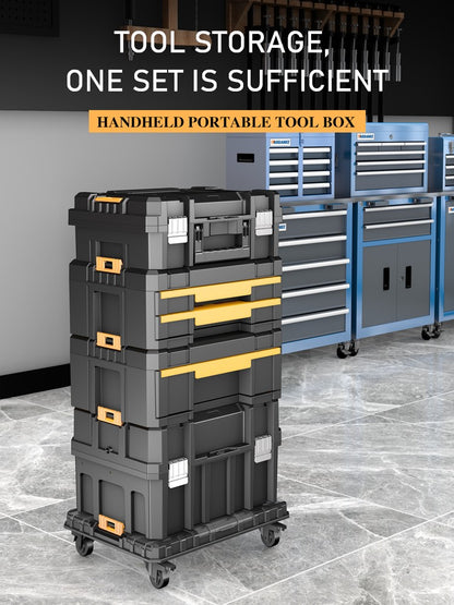 AIRAJ Conjunto de Caixa de Ferramentas Modular Empilhável - Caixa de Ferramentas Portátil com Rodas para Montagem Modular e Fácil Mobilidade que Economiza Espaço!