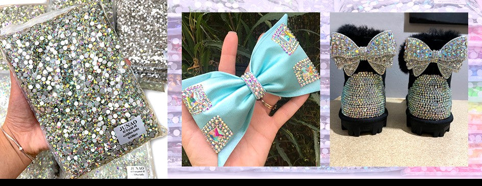 JUNAO Wholesale SS6 SS10 SS12 SS16 SS20 SS30 Flatback Glass Rhinestones Clear Cr