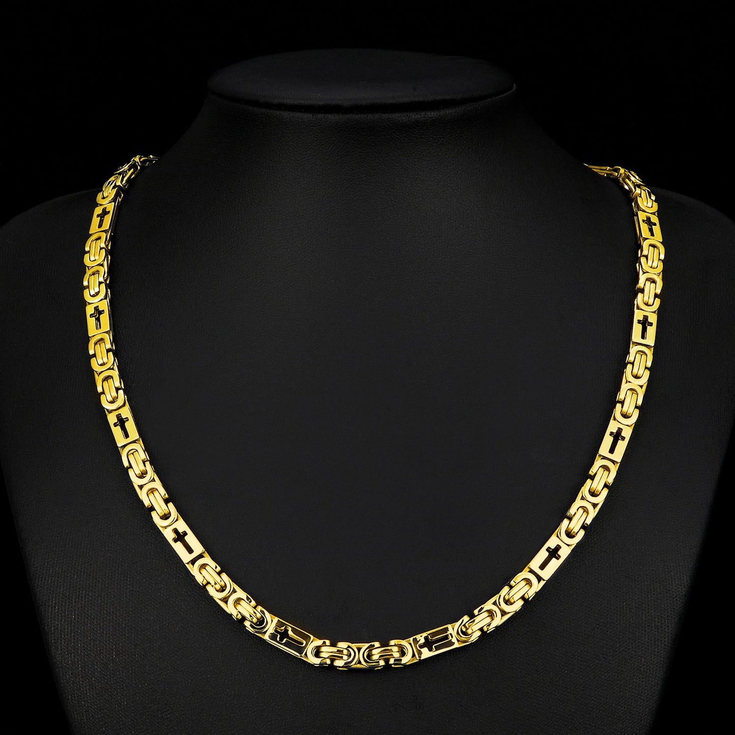 Colar Bicicleta Rock Punk HipHop 6mm Banhado a Ouro Joias Masculinas Femininas Corrente Bizantina de Aço Inoxidável Presentes