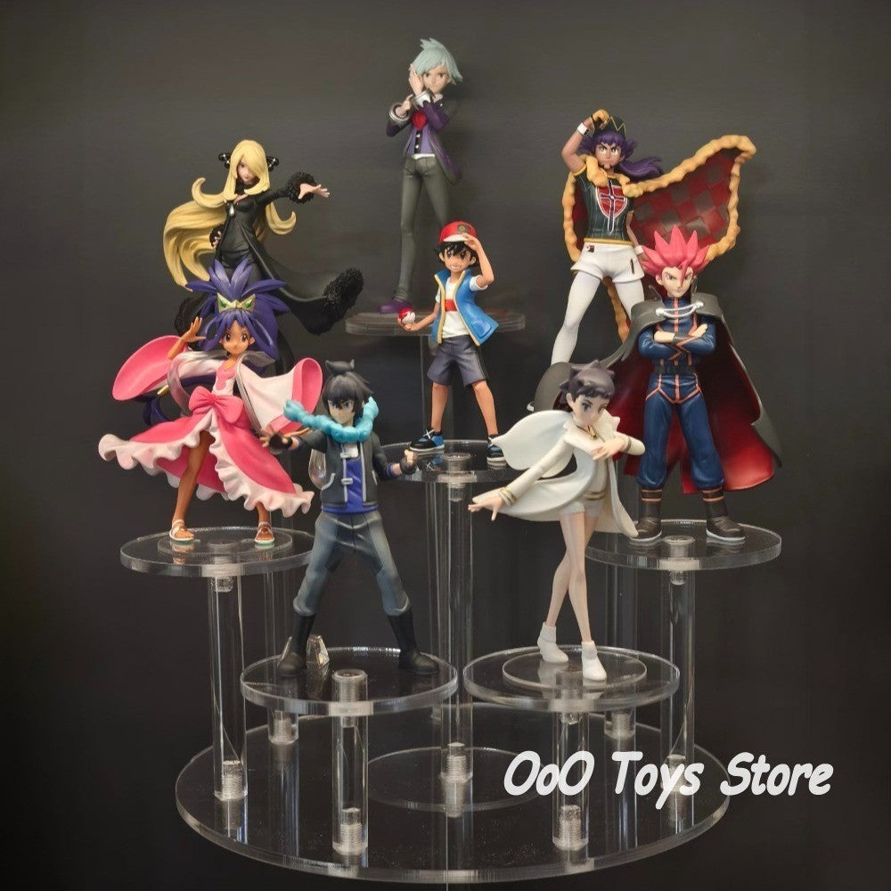 Action Figures Anime Pokémon Os Oito Grandes Mestres - Estátua de PVC Colecionável - Brinquedos Infantis de 7-9cm